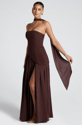 Lovie | Women’s Strapless Asymmetric Maxi Dress