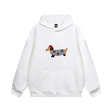 Embroidered Puppy Oversized Hoodie | Unisex Casual Graphic Pullover Hoodie