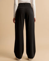 Movia | Women’s High Waist Pleated Leg Trousers